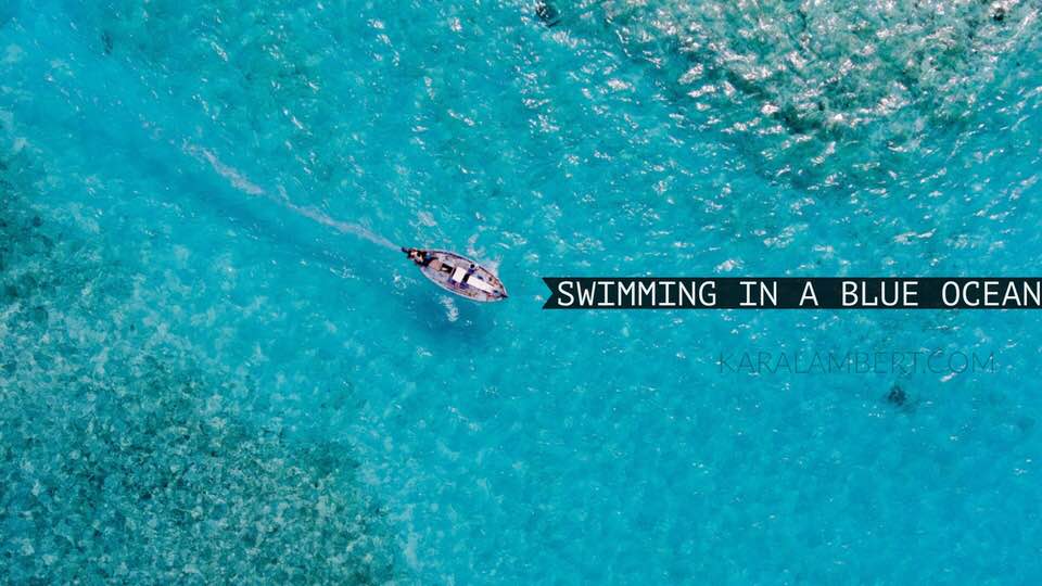 swimming in a blue ocean confidence