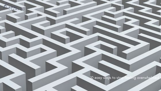 An image of a maze with white squares designed to help you stop feeling overwhelmed.